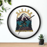 Hiking Design Hiking Solves Everything Wall Clock Gift Idea