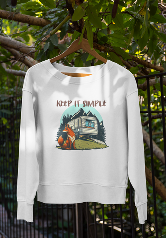 Camping Sweatshirt Design Keep it Simple Gildan 18000 Crewneck Unisex Sweatshirt Gift Idea